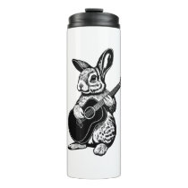 Bunny Playing Acoustic Guitar Easter Rabbit Women, Thermal Tumbler