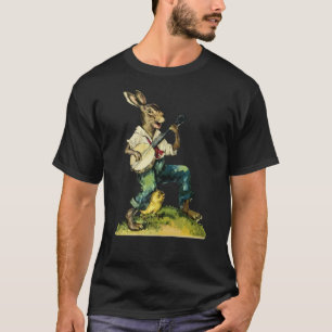 Bunny Playing Banjo Guitar Music Rabbit Happy East T-Shirt