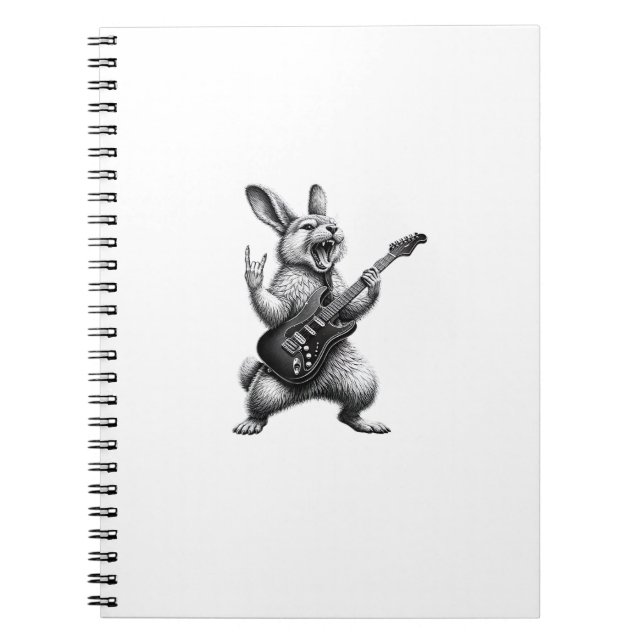 Bunny Playing Guitar Rock Star Bunny Lover Easter  Notebook (Front)