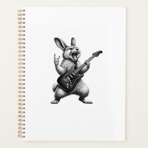 Bunny Playing Guitar Rock Star Bunny Lover Easter  Planner