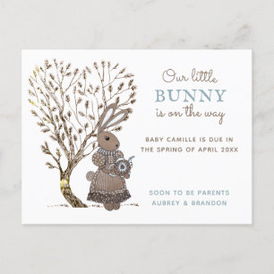 Bunny Pregnancy Announcement Postcard