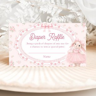 Bunny Preppy Baby Shower Diaper Raffle Tickets Enclosure Card