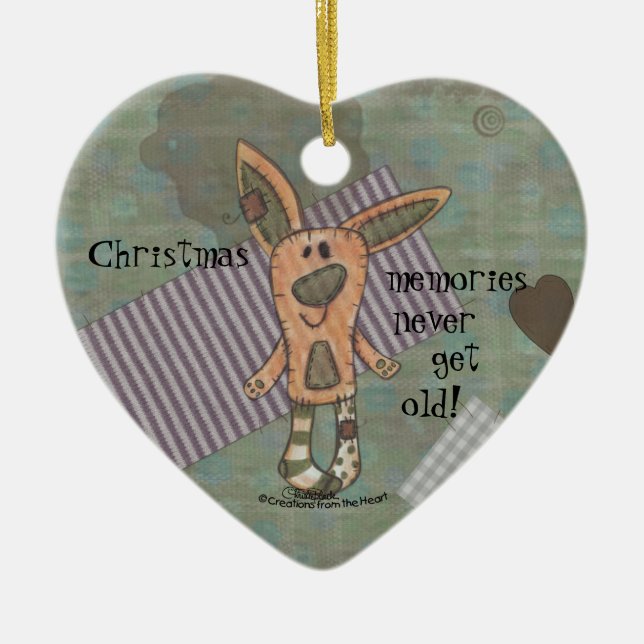 Bunny Prim Ceramic Ornament (Front)