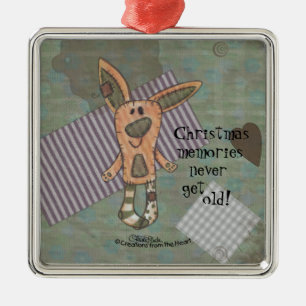 Bunny Prim Metal Ornament