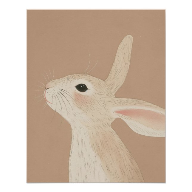 Bunny Print Wall Art, Children's Room Decor  (Front)