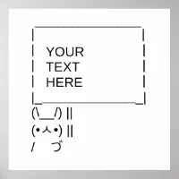 Ascii Bunny Rabbit Face | Art Board Print