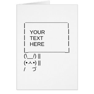 Bunny Protest Sign / Customizable ASCII Text Art Cards