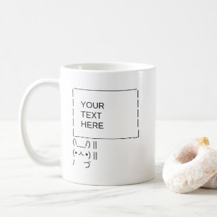 Bunny Protest Sign / Customizable ASCII Text Art Coffee Mug