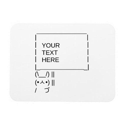 Bunny Protest Sign  Customizable ASCII Text Art Magnet
