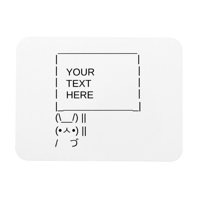 Bunny Protest Sign / Customizable ASCII Text Art Magnet (Horizontal)