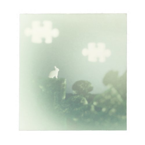 BUNNY Puzzle Land Jigsaw Clouds Grass Customizable Notepad