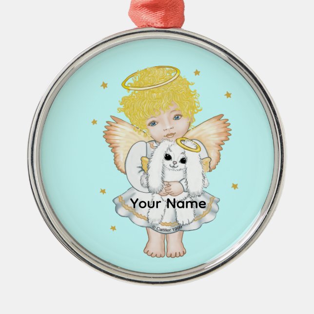 Bunny Rabbit and Angel Ornament (Front)