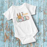 Bunny Rabbit And Eggs My 1st Easter Personalized  Baby Bodysuit at Zazzle