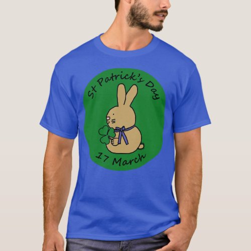 Bunny Rabbit and Shamrock St Patricks Day T_Shirt