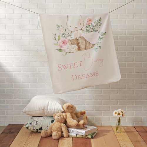 Bunny Rabbit Baby Girl Bunny Dreams Baby Blanket