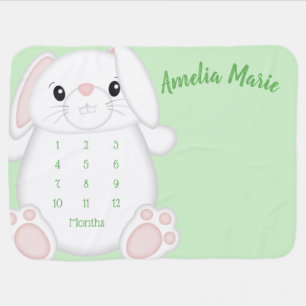 Bunny Rabbit Baby Shower Baby Blanket