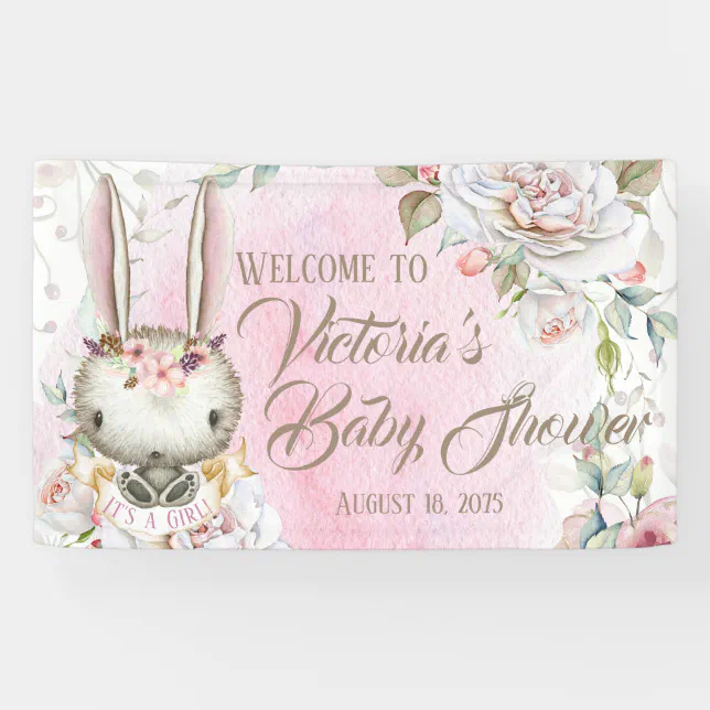 Bunny Rabbit Baby Shower Banners | Zazzle
