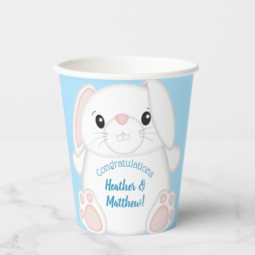 Bunny Rabbit Baby Shower Blue Paper Cups