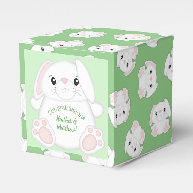 Bunny Rabbit Baby Shower Favor Boxes (Front Side)