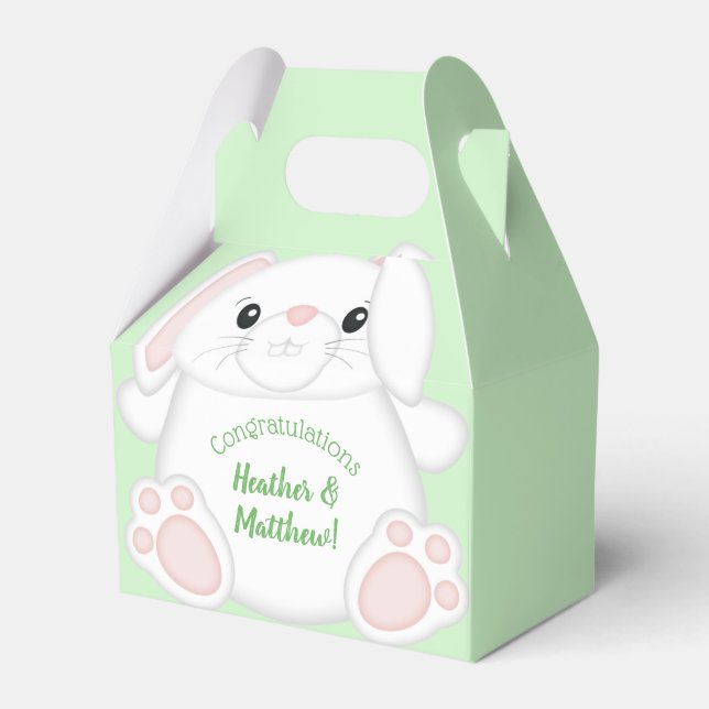 Bunny Rabbit Baby Shower Favor Boxes (Front Side)