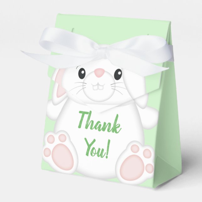 Bunny Rabbit Baby Shower Favor Boxes (Front Side)