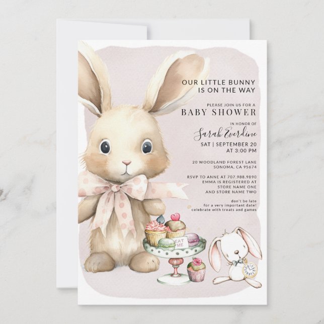 Bunny Rabbit Baby Shower Gender Neutral Invitation (Front)