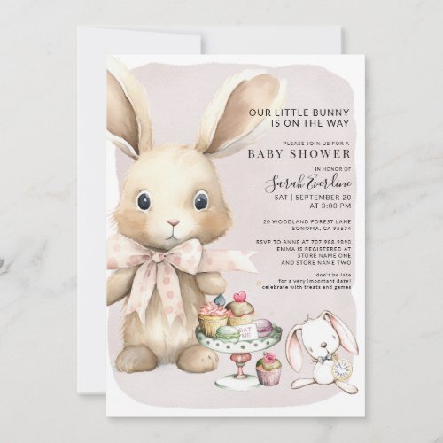 Bunny Rabbit Baby Shower Gender Neutral Invitation