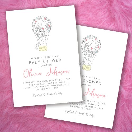 Bunny Rabbit Baby Shower Invitation