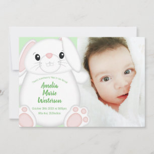Bunny Rabbit Baby Shower Invitation