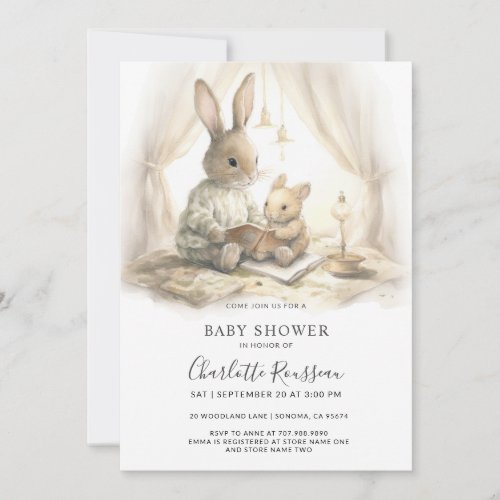 Bunny Rabbit Baby Shower Invitation