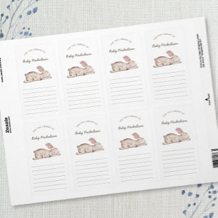 Bunny Rabbit baby shower library bookplates