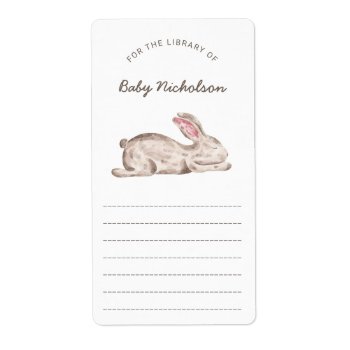 Bunny Rabbit Baby Shower Library Bookplates by lemontreecards at Zazzle