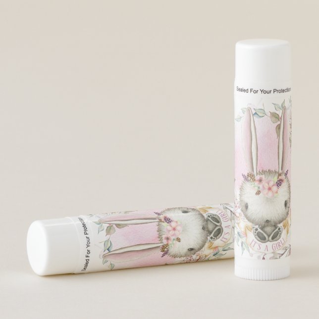 Bunny Rabbit Baby Shower Lip Balm Favor (Front)