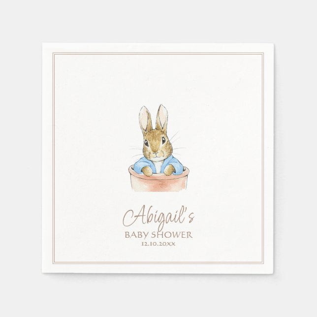 Bunny Rabbit Baby Shower Napkins (Front)