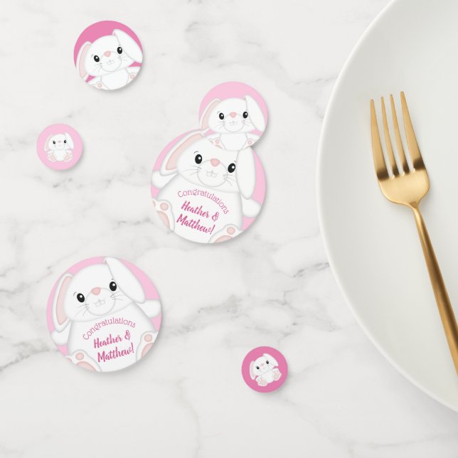 Bunny Rabbit Baby Shower Pink Confetti (Group)