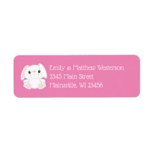 Bunny Rabbit Baby Shower Pink Label