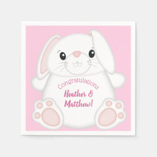 Bunny Rabbit Baby Shower Pink Napkins