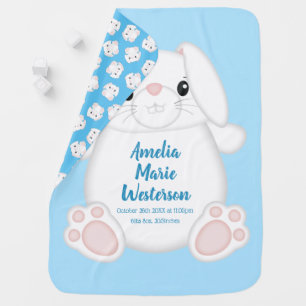 Bunny Rabbit Baby Shower Woodland Baby Blanket
