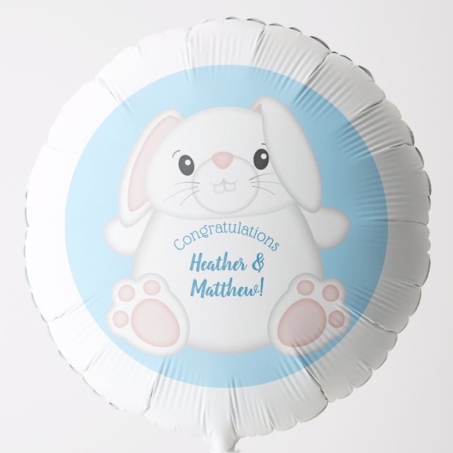 Bunny Rabbit Baby Shower Woodland Balloon (Front)