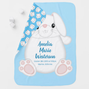 Bunny Rabbit Baby Shower Woodland Blanket