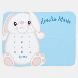Bunny Rabbit Baby Shower Woodland Blanket