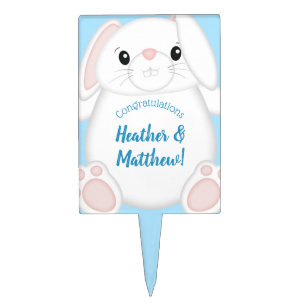 Bunny Rabbit Baby Shower Woodland Cake Topper