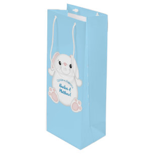 Bunny Rabbit Baby Shower Woodland Wine Gift Bag