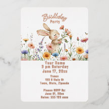 Bunny Rabbit Birthday Invitation
