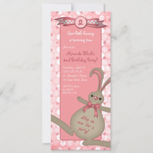 Bunny Rabbit Birthday Party Invitation