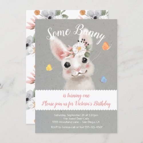 Bunny Rabbit Birthday Party Invitation