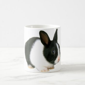 Bunny Rabbit Black & White Coffee Mug by walkandbark at Zazzle