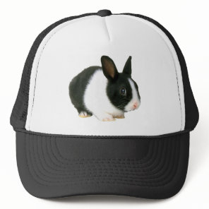 Bunny Rabbit Black & White Trucker Hat