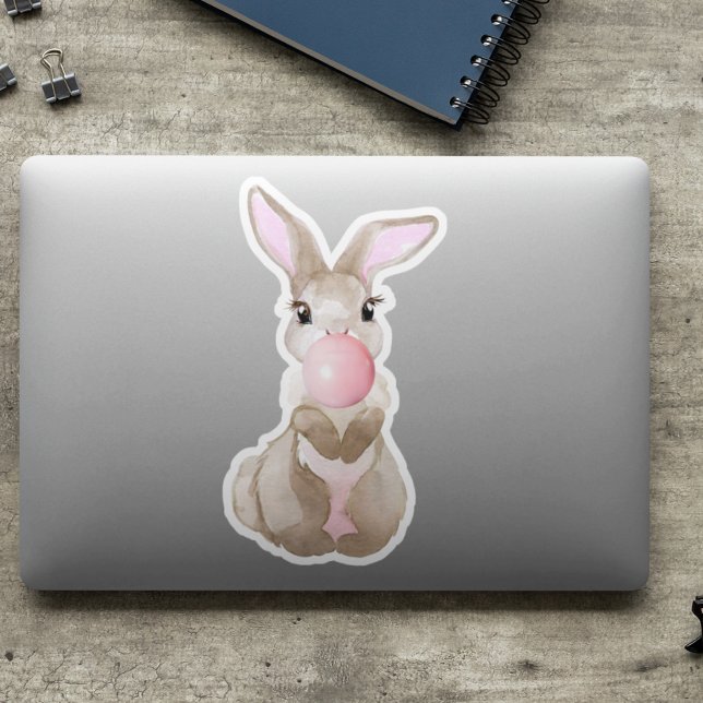 Bunny Rabbit Blowing Bubble Gum Cute Sticker (Creator Uploaded)