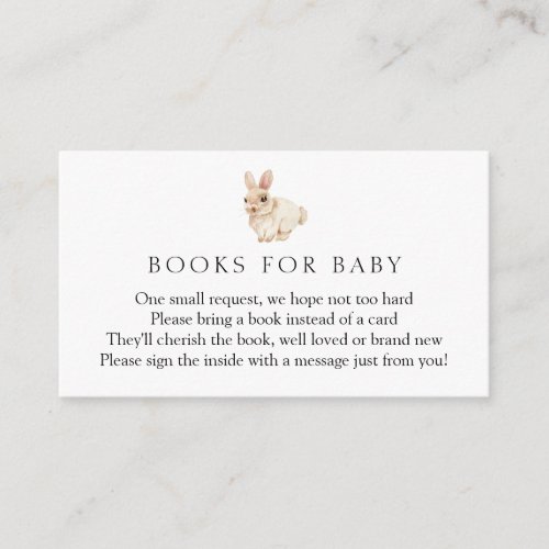 Bunny Rabbit Books for Baby Enclosure Card